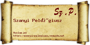 Szanyi Pelágiusz névjegykártya